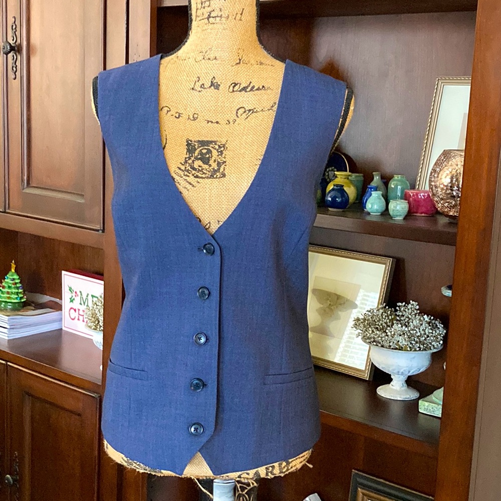 Banana Republic Navy Suiting Vest 12 TALL